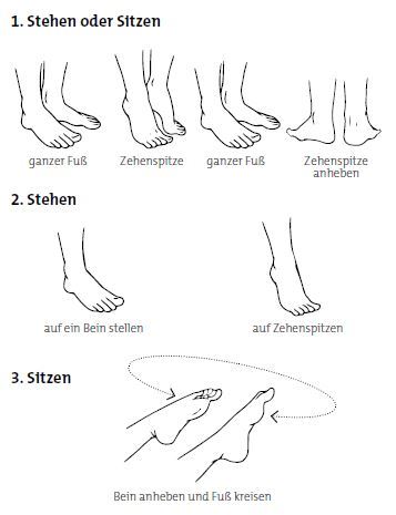 Venengymnastik im Stehen oder Sitzen Venengymnastik im Stehen oder Sitzen